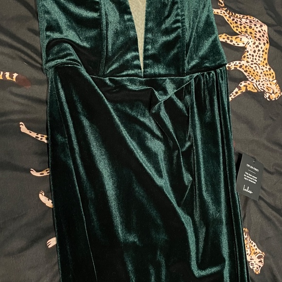 Lulus My Dream Come True Forest Green Velvet Strapless Maxi Dress - Picture 3 of 12